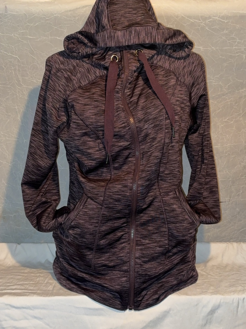 90 Degree By Reflex Heathered Plum Zip Hoodie XL